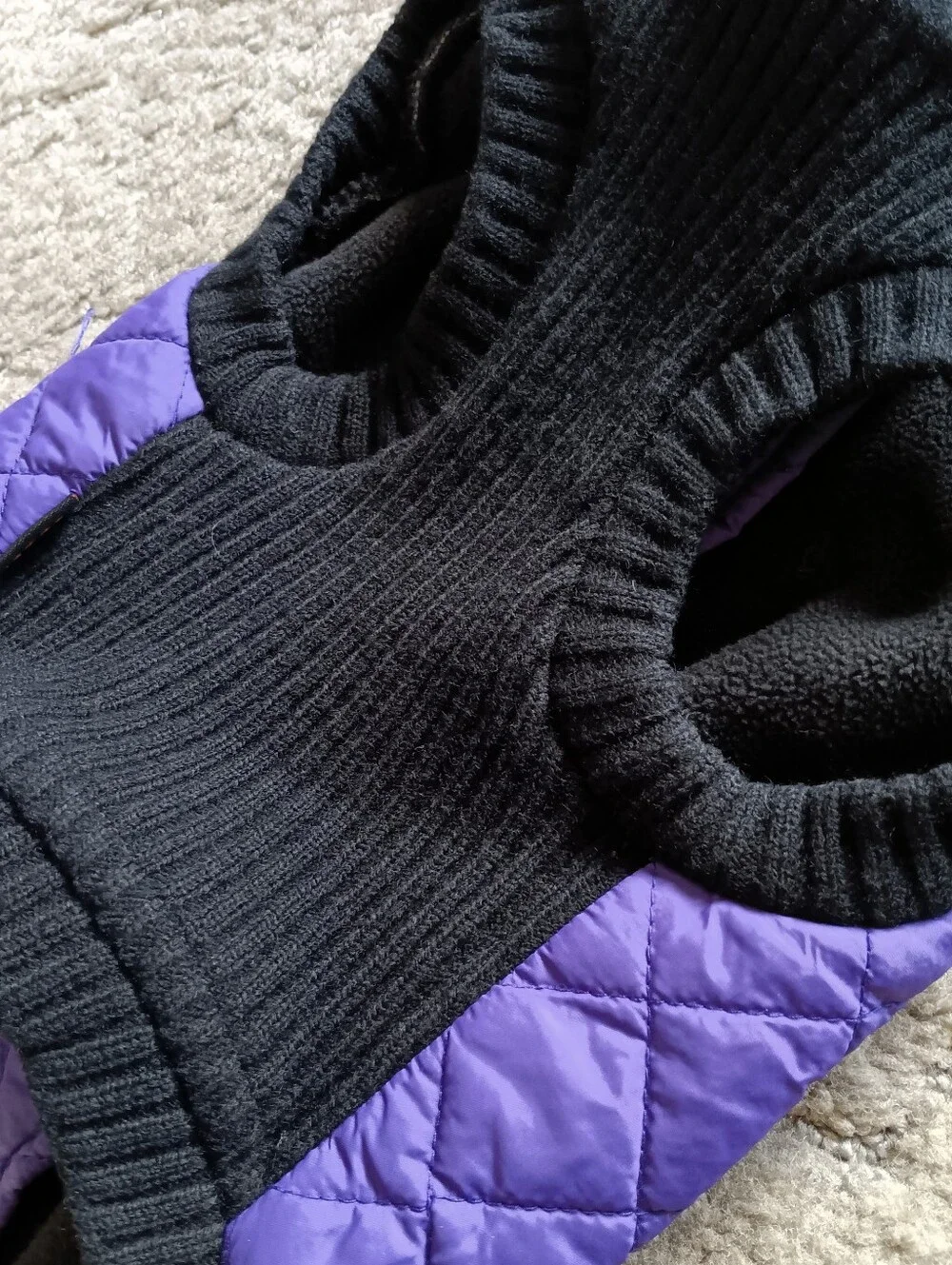 💜🖤 Gooby Dog Puffer Vest Quilted Jacket Large Purple Water Resistant Pet